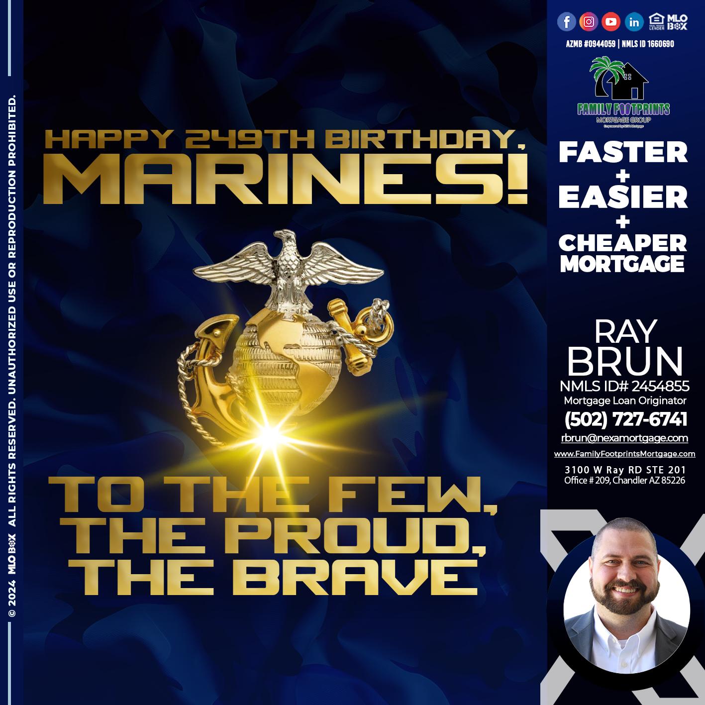 MARINES BIRTHDAY - Ray Brun -Mortgage Loan Originator
