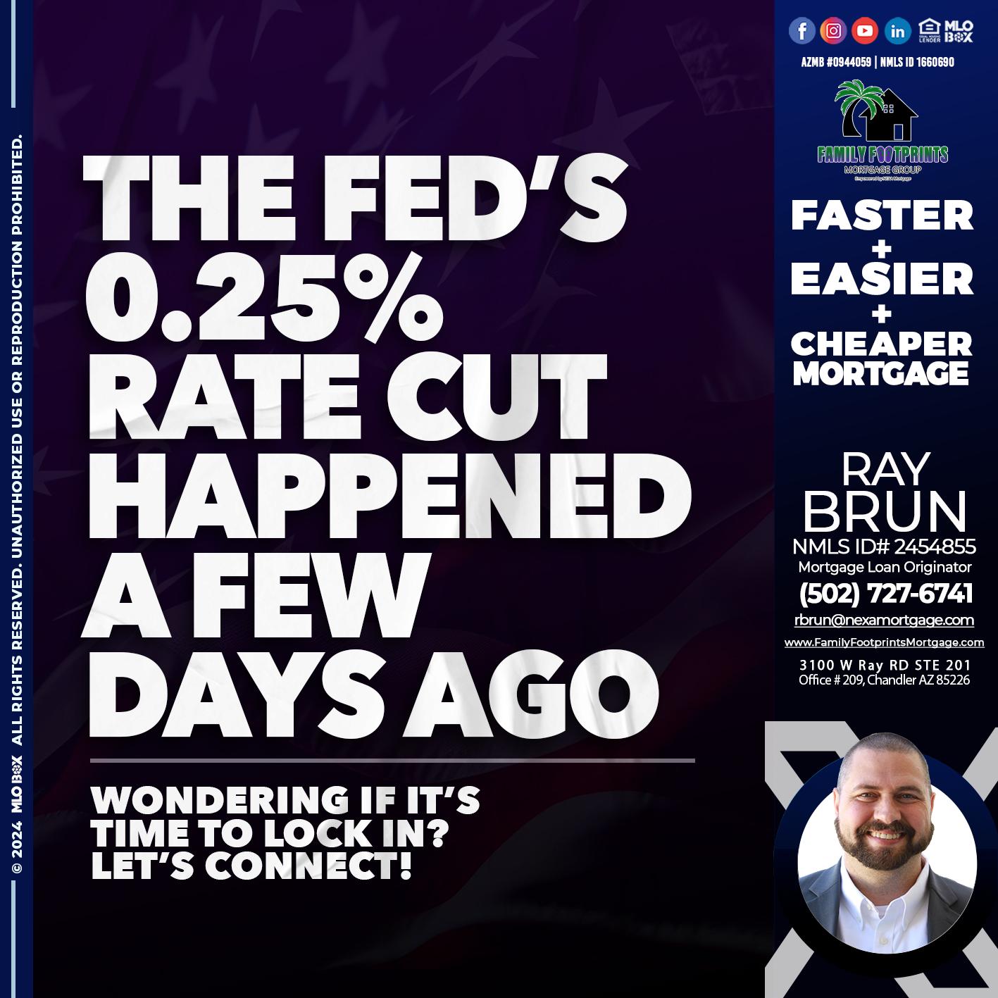 the fed cut 2.5 - Ray Brun -Mortgage Loan Originator