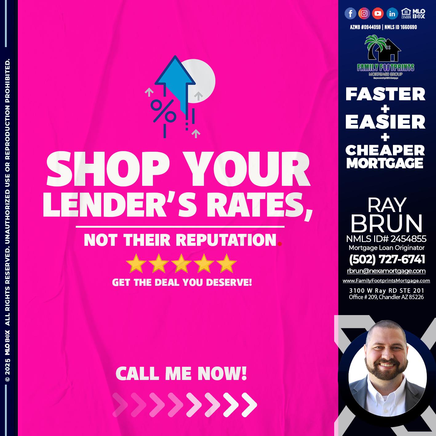 SHOP YOUR - Ray Brun -Mortgage Loan Originator