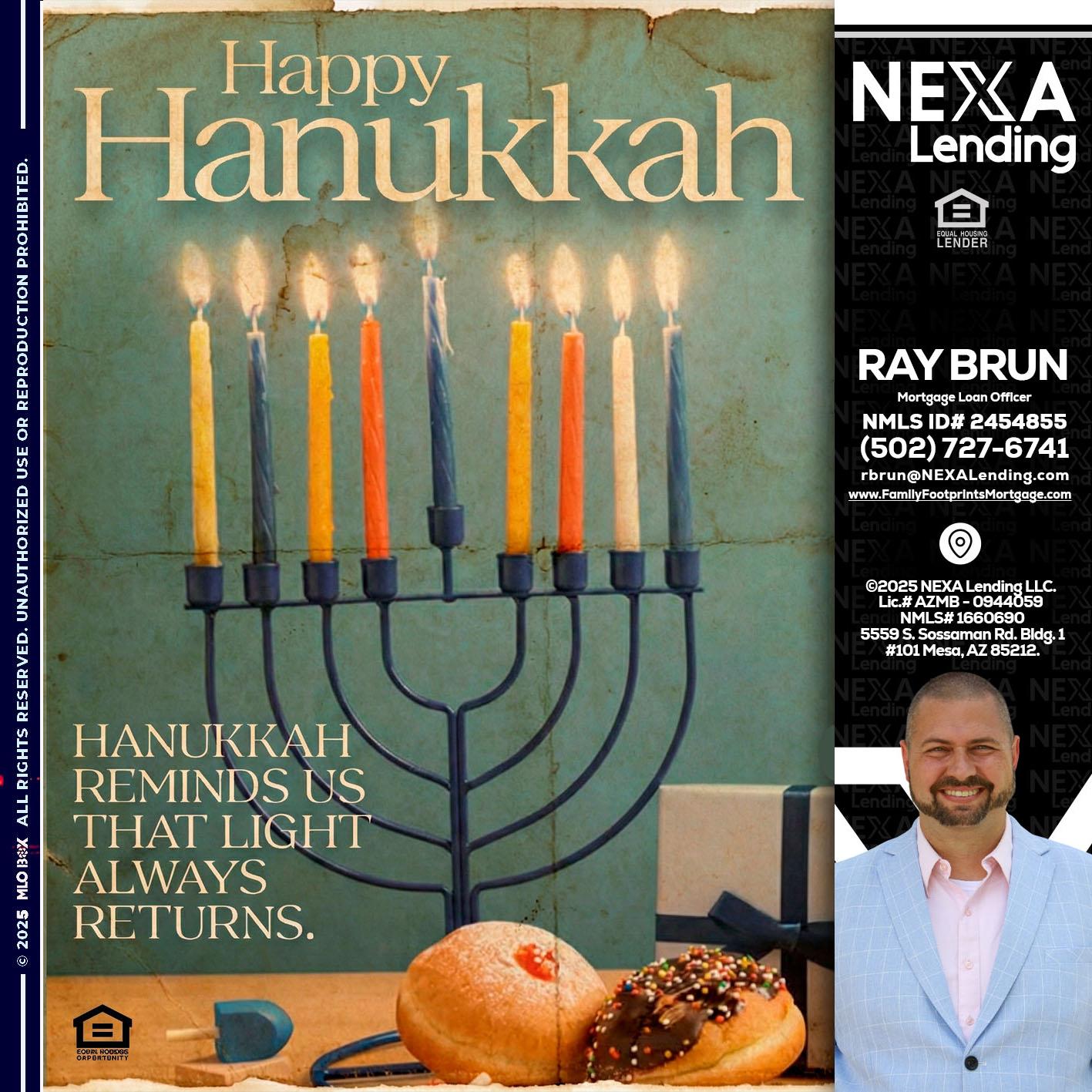 HAPPY HANUKKAH - Ray Brun -Mortgage Loan Originator