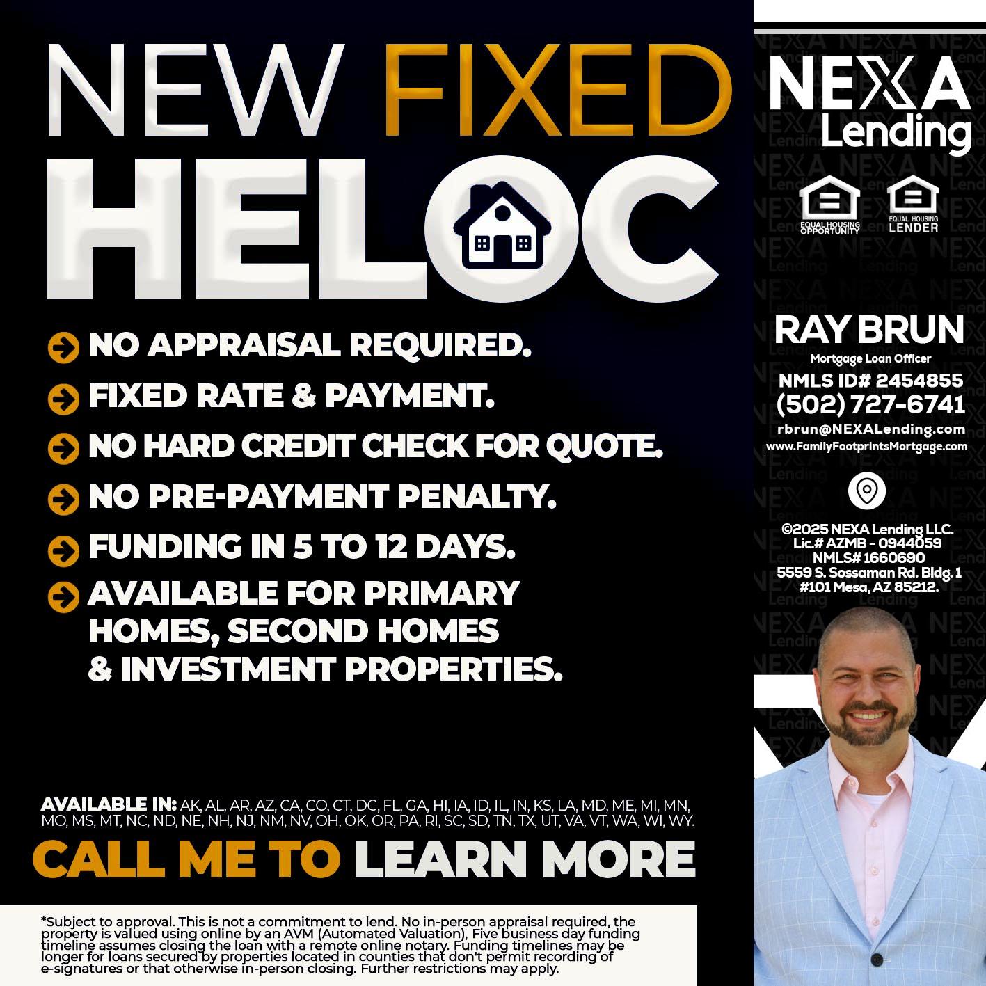 HELOC - Ray Brun -Mortgage Loan Originator