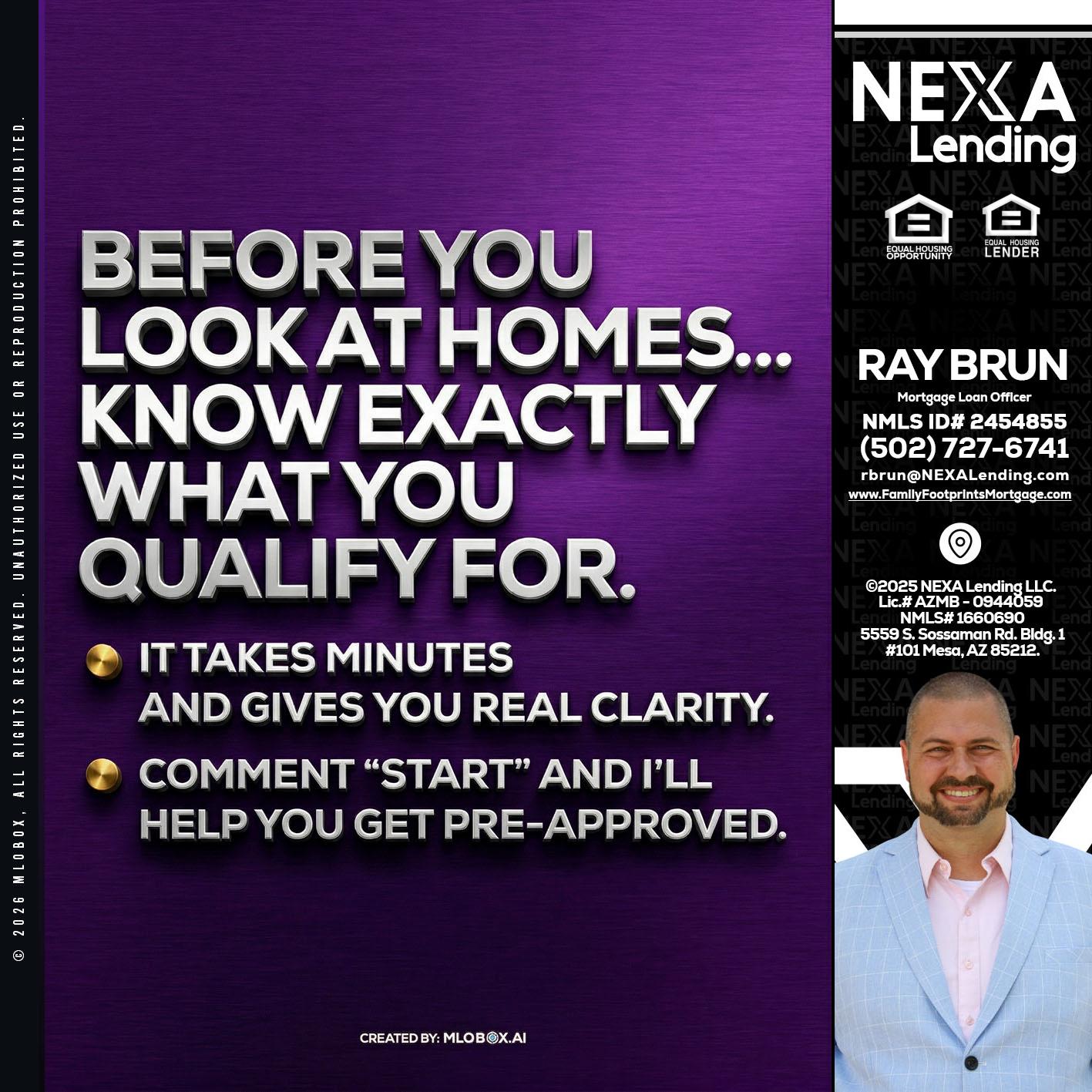 BEFORE YOU - Ray Brun -Mortgage Loan Originator