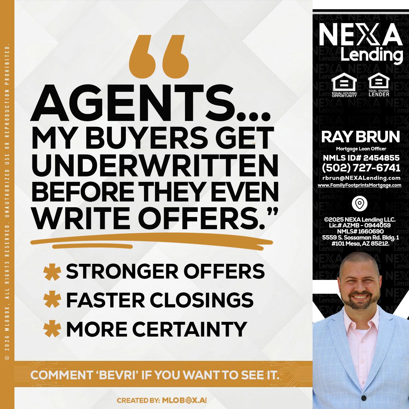 agents - Ray Brun -Mortgage Loan Originator