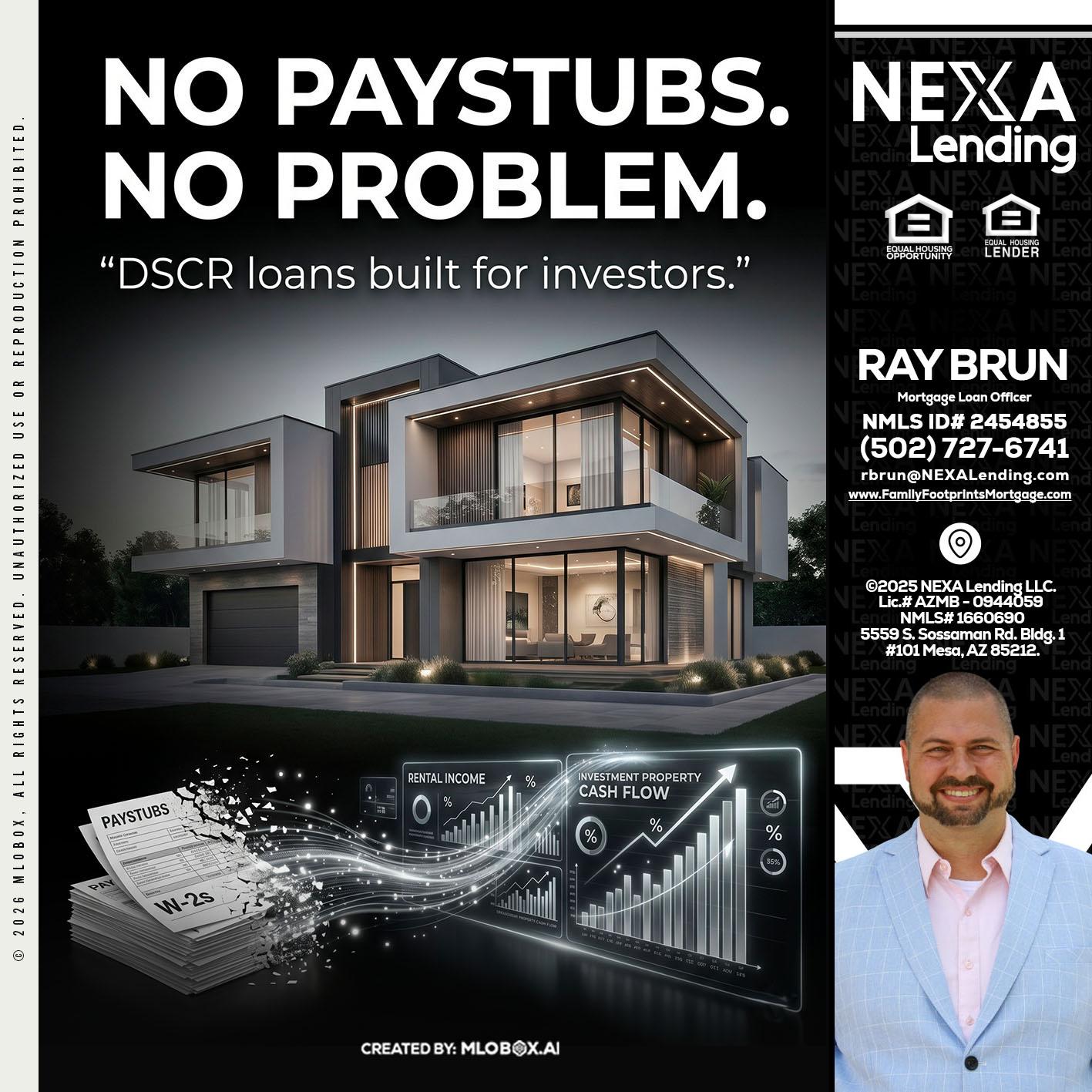 no paystub - Ray Brun -Mortgage Loan Originator