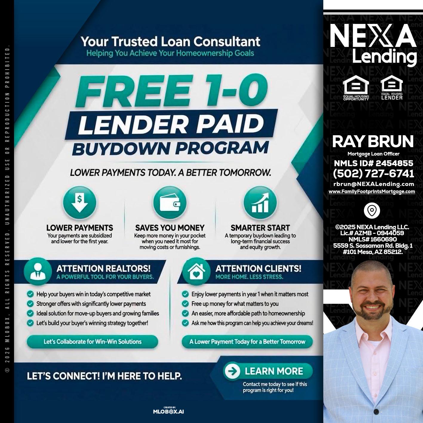 FREE 1-0 - Ray Brun -Mortgage Loan Originator