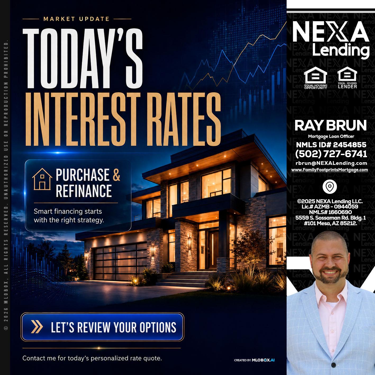 TODAYS RATES - Ray Brun -Mortgage Loan Originator