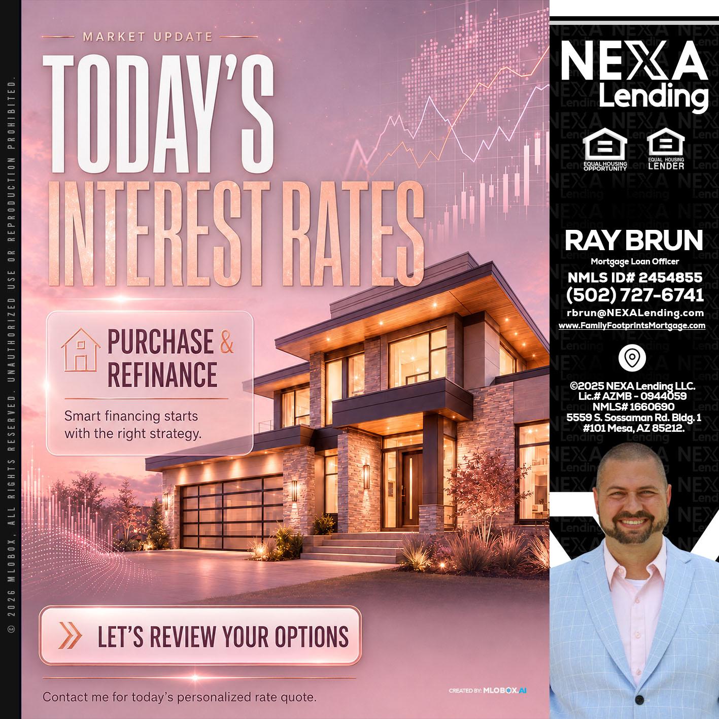 todays interest rates - Ray Brun -Mortgage Loan Originator